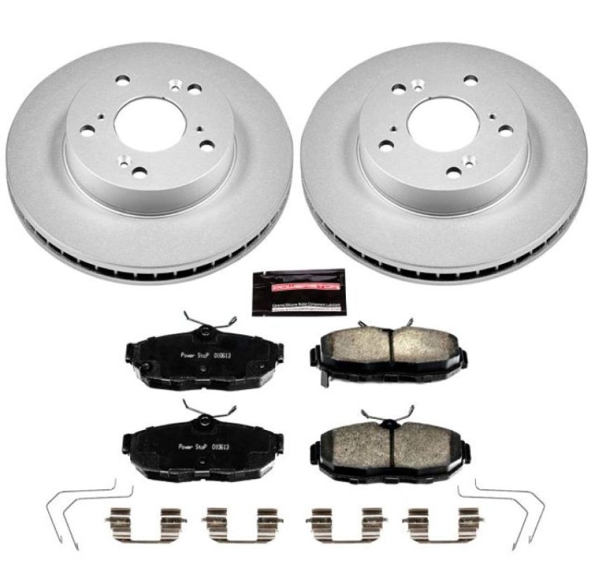 PowerStop CRK6319 Genuine Geomet Coated Rotor and Low-Dust Ceramic Brake Pad Kit
