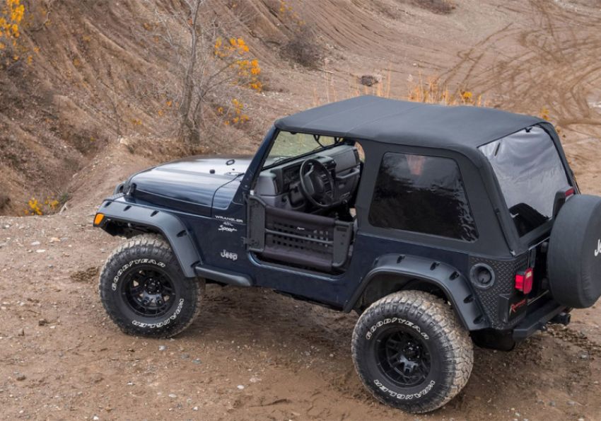 Rampage 106535 97-06 Jeep Wrangler TJ Frameless Trail Soft Top Kit - Black Diamond