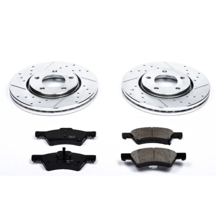 PowerStop K5246 Z23 Daily Driver Carbon-Fiber Ceramic Brake Pad and Drilled & Slotted Rotor Kit