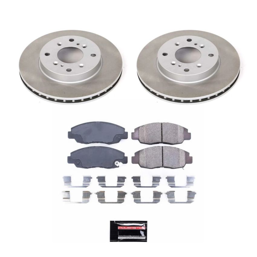 PowerStop SC1239 Semi-Coated Rotor and Low-Dust Ceramic Brake Pad Kit