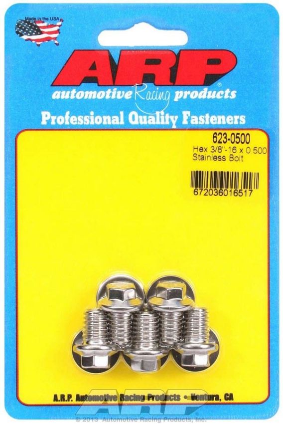 ARP ARP623-0500 S/S Bolt Kit - 6pt. (5) 3/8-16 x .500