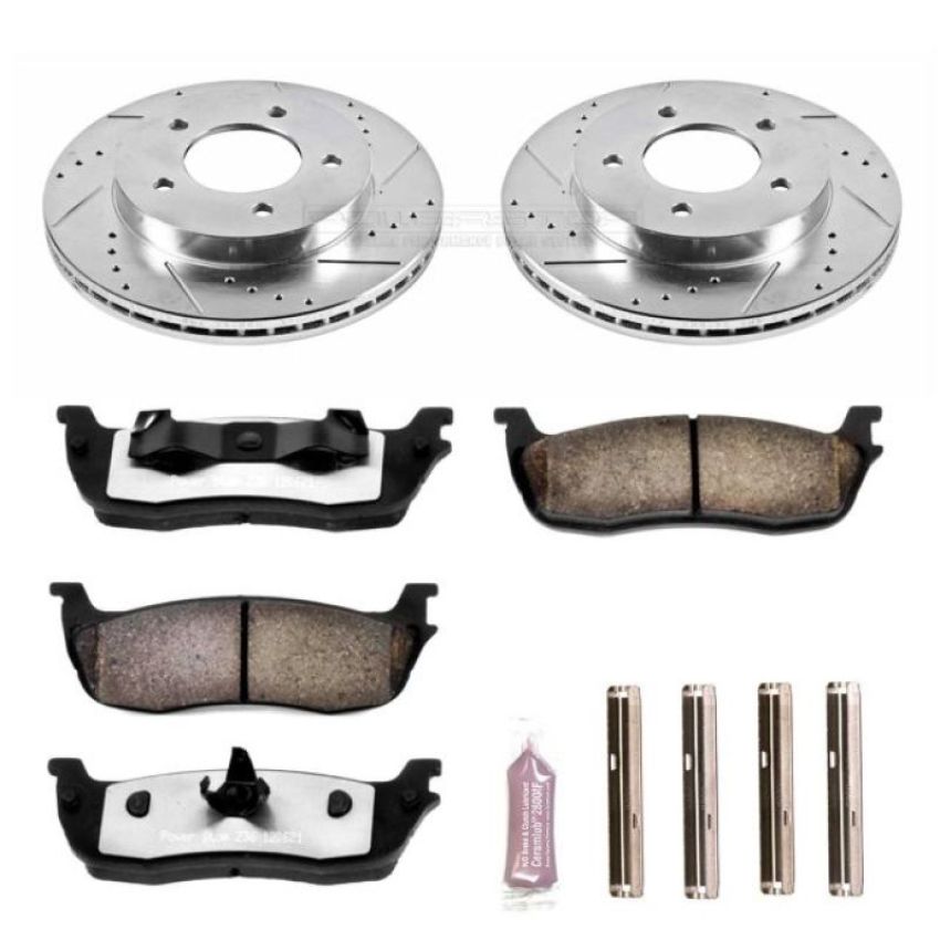 PowerStop K1866-36 Z36 Truck and SUV Carbon-Fiber Ceramic Brake Pad and Drilled & Slotted Rotor Kit