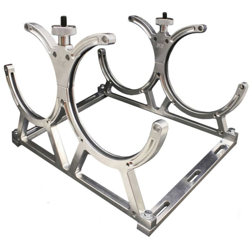 Nitrous Express 11108D BILLET BRACKET FOR DUAL 10 OR 15LB N2O BOTTLE. INCLUDES FLOOR MOUNTS