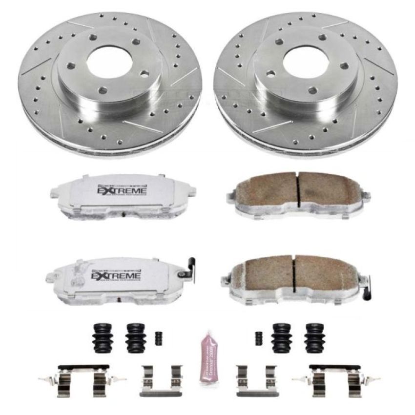 PowerStop K2280-26 Z26 Street Performance Ceramic Brake Pad and Drilled & Slotted Rotor Kit