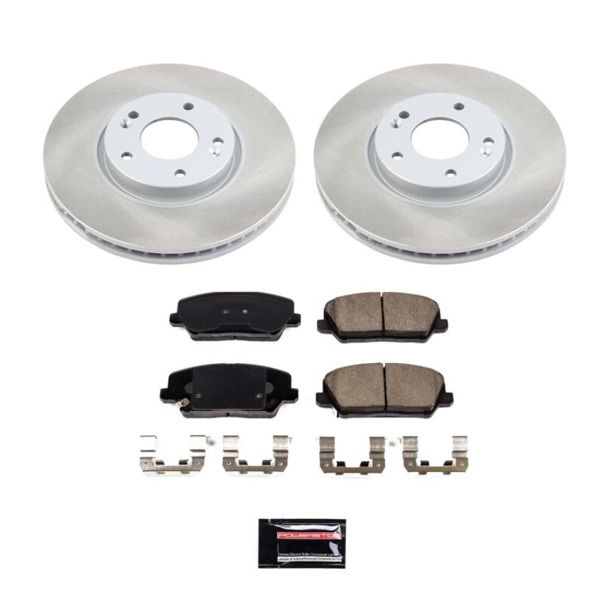 PowerStop SC7673 Semi-Coated Rotor and Low-Dust Ceramic Brake Pad Kit