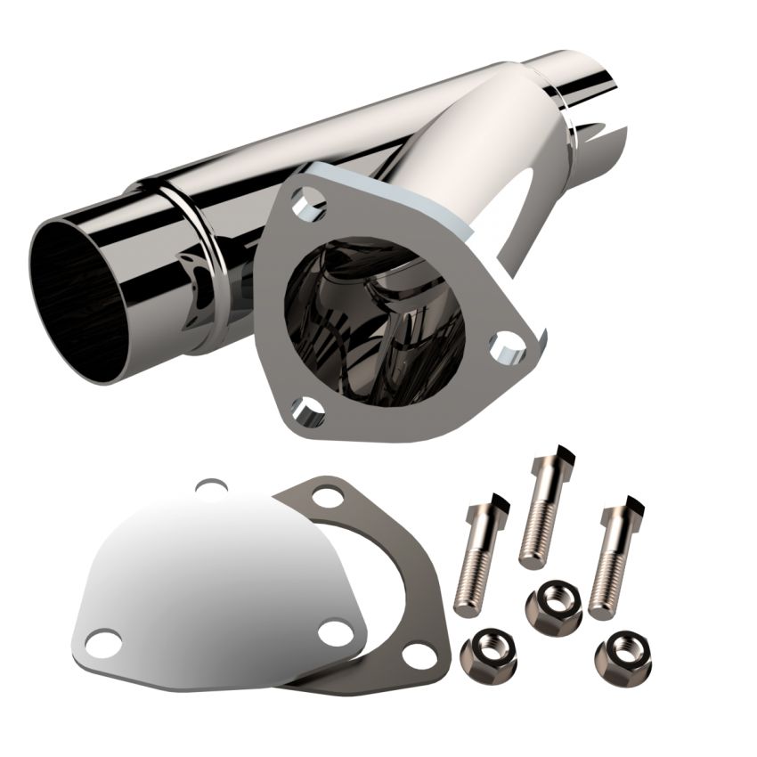 QTP 10225 2.25in Weld-On QTEC Exhaust Cutout Y-Pipe