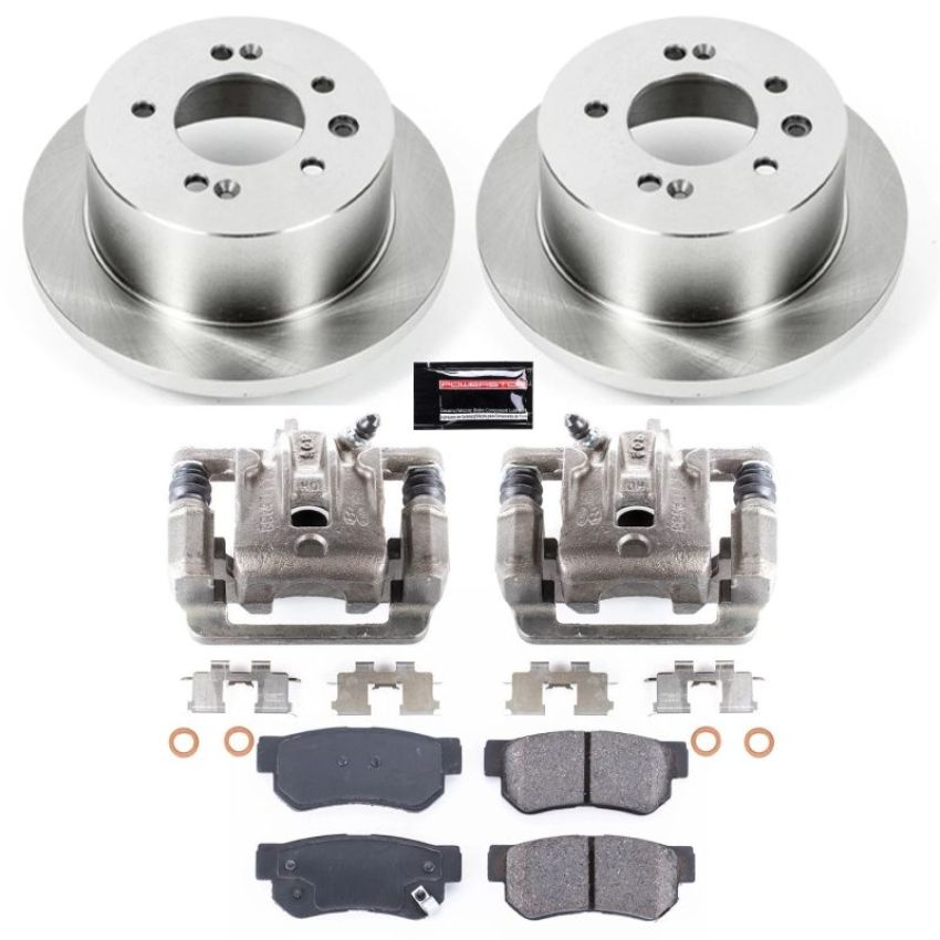 PowerStop KCOE5210 OE Stock Replacement Low-Dust Ceramic Brake Pad, Rotor and Caliper Kit