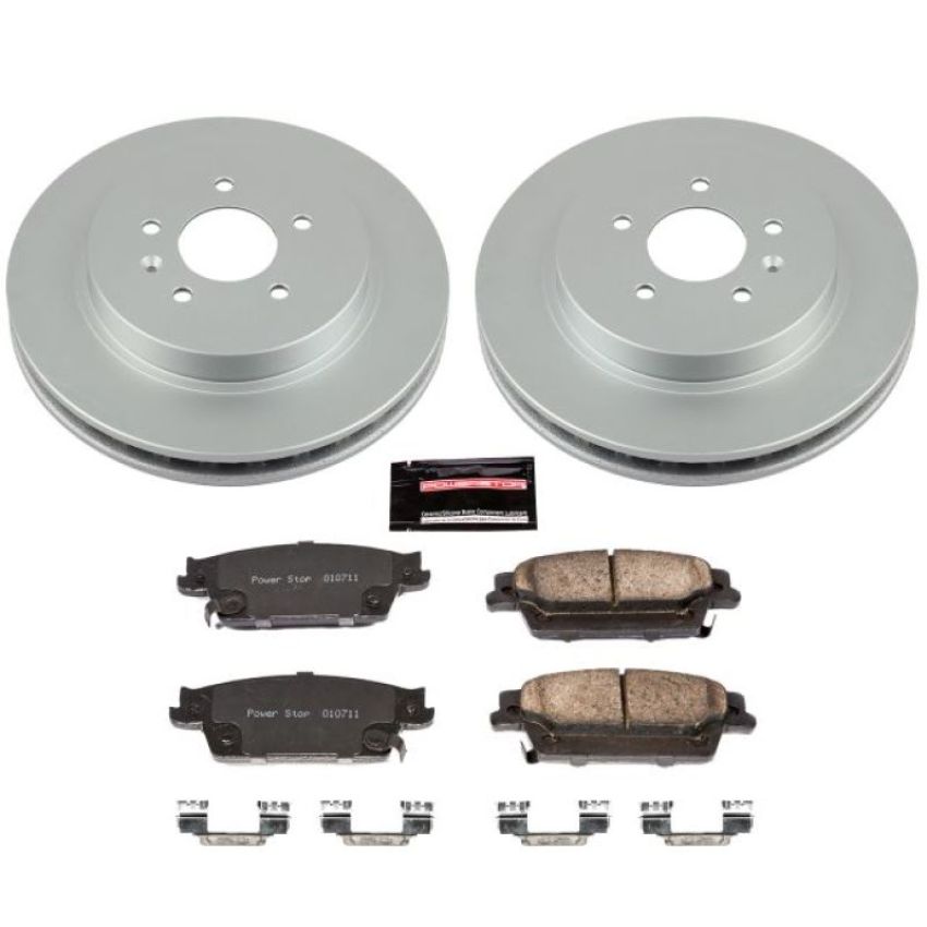 PowerStop CRK2958 Genuine Geomet Coated Rotor and Low-Dust Ceramic Brake Pad Kit