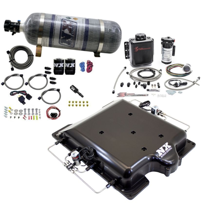 Nitrous Express 20972BMF-12 Dodge Hellcat Supercharger Lid Nitrous/Water Injection Kit (100-400HP) w/12lb Bottle