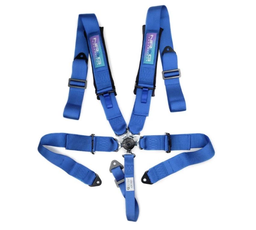 NRG SBH-B6PCBL 5PT 3in. Seat Belt Harness / Cam Lock - Blue