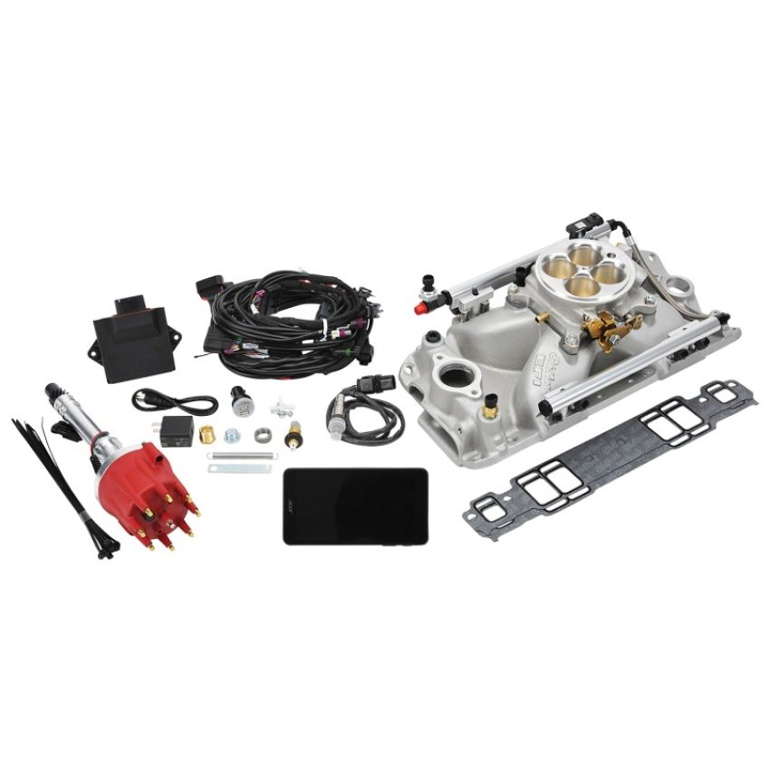 Edelbrock 35760 Pro Flo 4 Fuel Injection Kit Seq Port SBC 1986&Earlier 550 Max HP 29 LbHr Injectors Satin