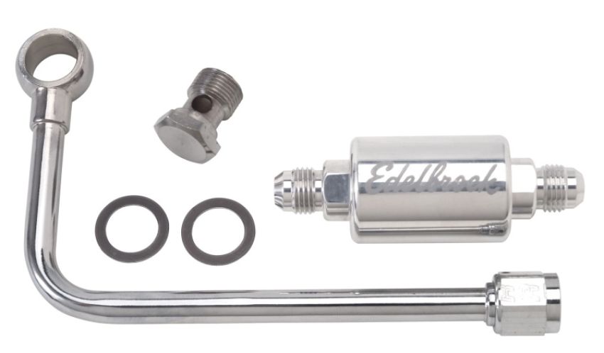 EDELBROCK EDE8131 Polished Fuel Line & Filter Kit