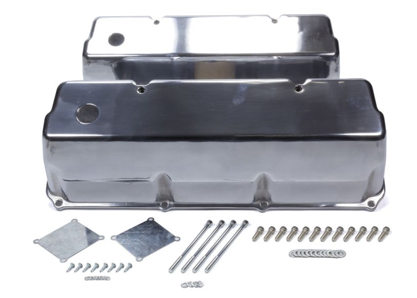 MR. GASKET MRG6890G BBF Cast Alm Valve Cover Set Tall Polished