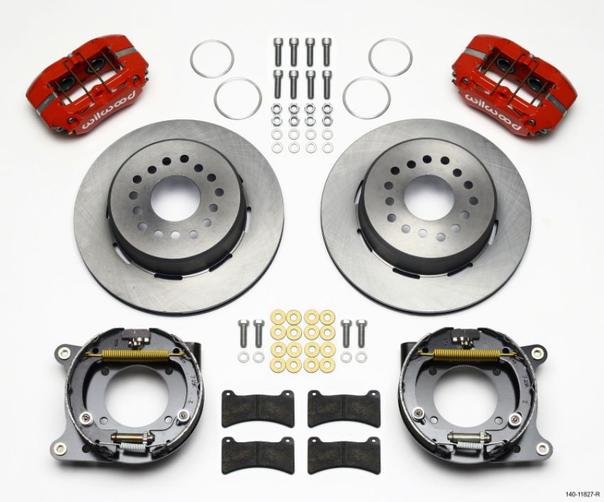 Wilwood 140-11827-R Dynapro Low-Profile 11.00in P-Brake Kit - Red Impala 59-64 / Corvette 57-62