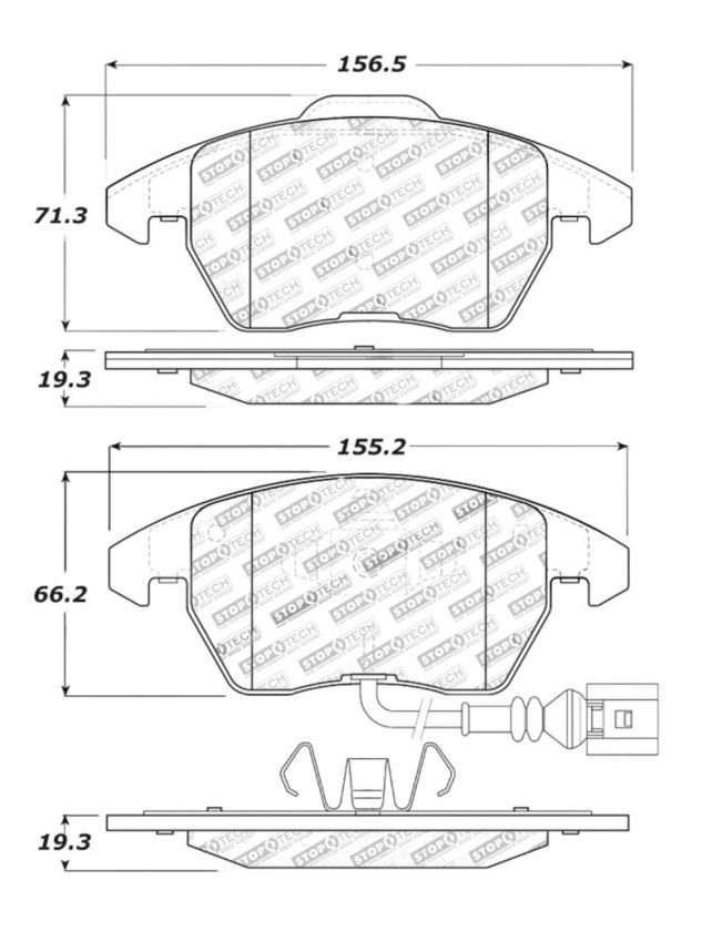 Stoptech 309.11070 Performance 06-10 Audi A3 / 08-10 Audi TT / 06-09 VW GTI / 05-10 Jetta Front Brake Pads