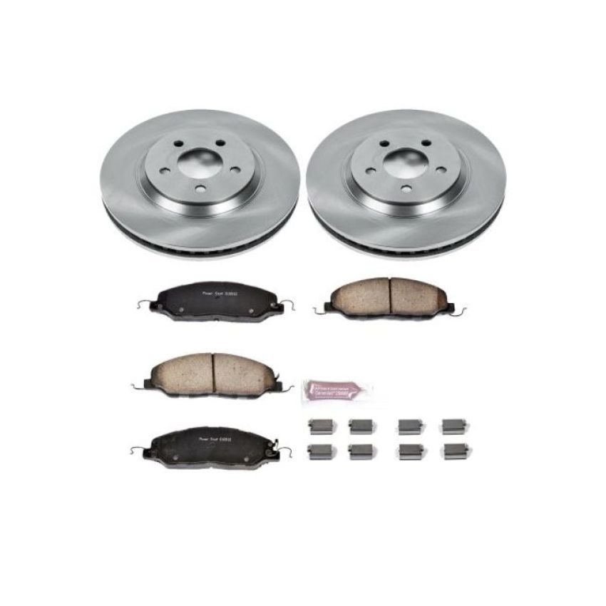 PowerStop KOE5407 OE Stock Replacement Low-Dust Ceramic Brake Pad and Rotor Kit