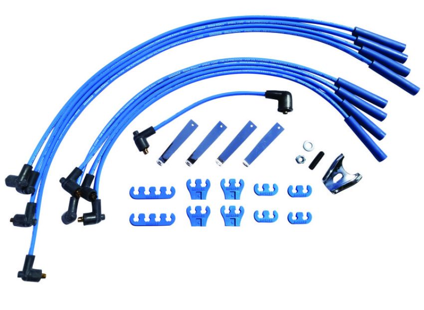 Moroso 72753 Chevrolet Big Block Ignition Wire Dress-Up Kit - Pre-HEI - Blue Max - Spiral Core