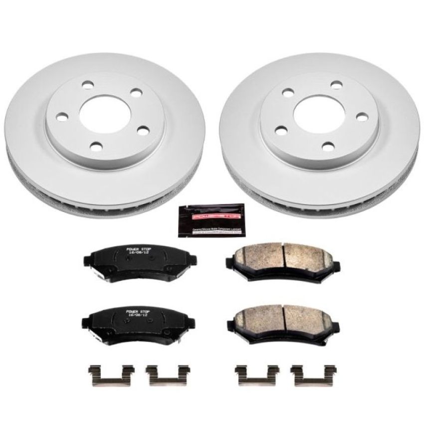 PowerStop CRK2553 Genuine Geomet Coated Rotor and Low-Dust Ceramic Brake Pad Kit