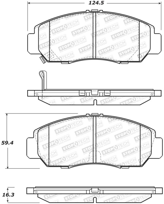 Stoptech 308.16080 Street Brake Pads - Rear