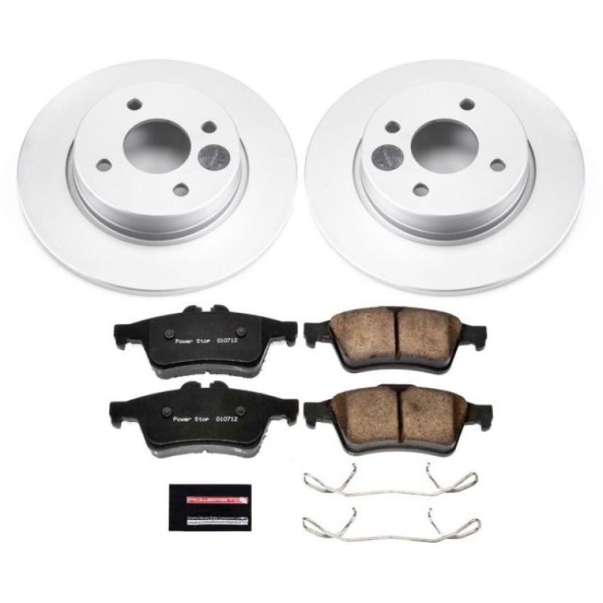 PowerStop CRK7897 Genuine Geomet Coated Rotor and Low-Dust Ceramic Brake Pad Kit