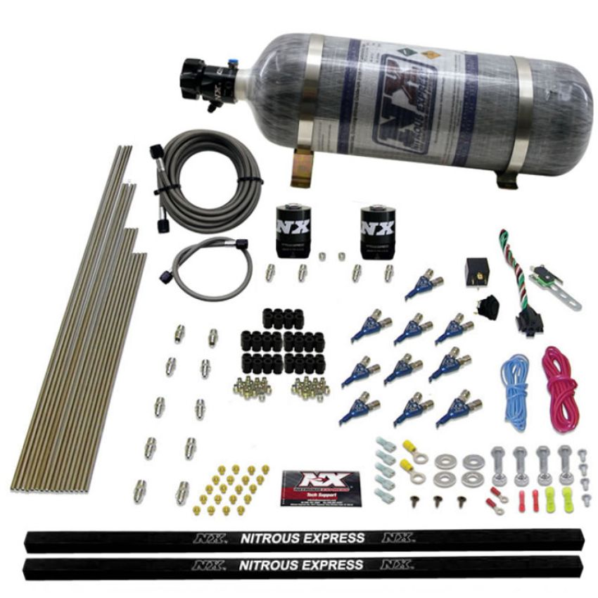 Nitrous Express 81000EFI-12 10-CYL PIRANHA NOZZLE DIRECT PORT SYSTEM COMPOSITE BOTTLE (250-500HP)