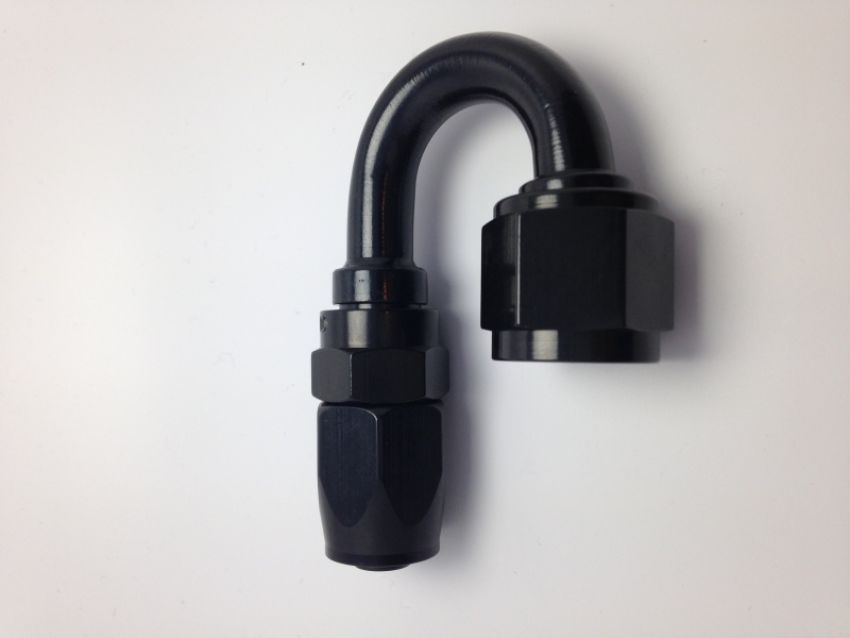 FRAGOLA FRG231806-BL Hose Fitting #6 180 Deg Pro-Flow Black