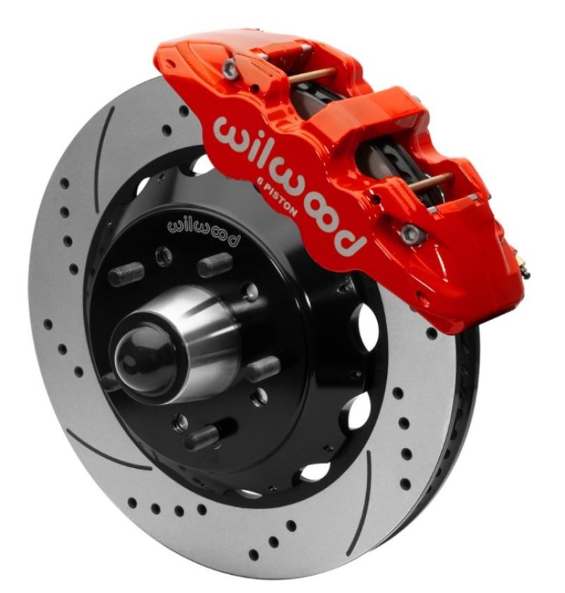 Wilwood 140-15943-DR Forged Narrow Superlite 6R Front Big Brake Kit SRP 14.00in Rotors 67-86 C1500 - Red
