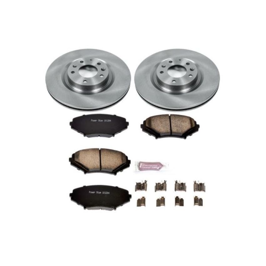 PowerStop KOE3026 OE Stock Replacement Low-Dust Ceramic Brake Pad and Rotor Kit