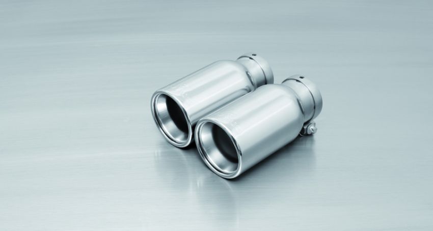 Remus 0026 05 2011 Abarth Punto Evo Abarth 1.4L 90mm Straight Rolled Edge Chromed Tail Pipe Set