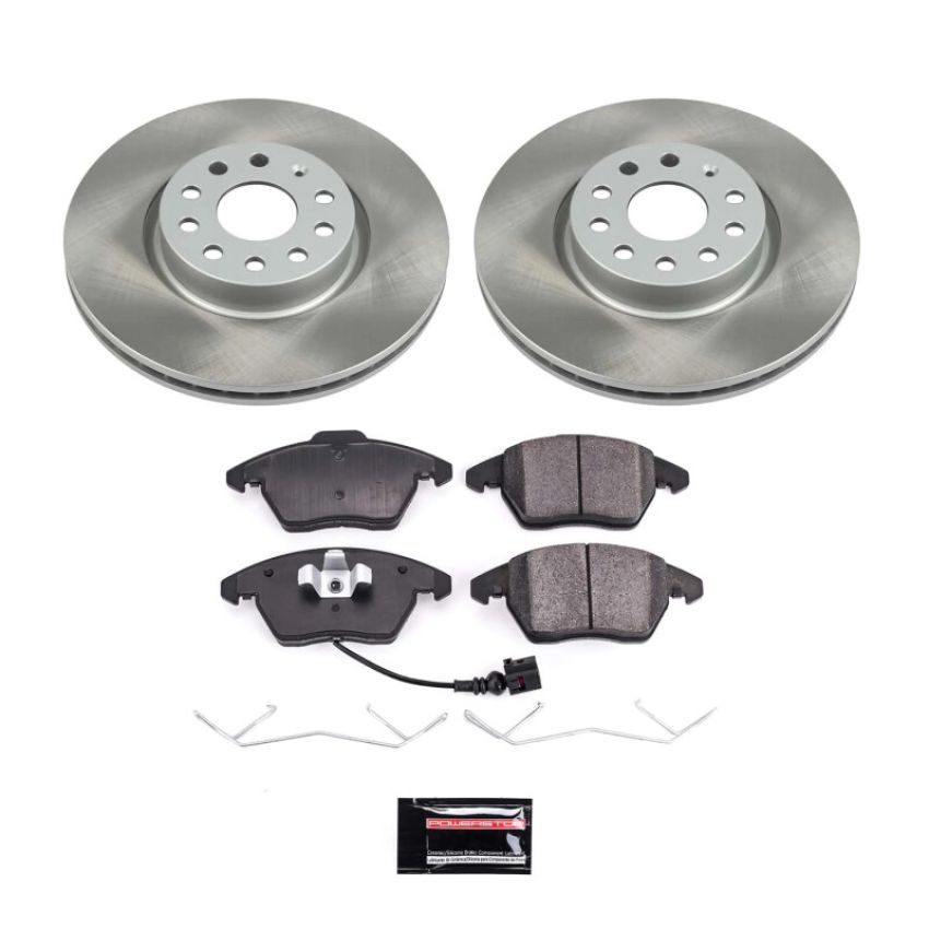 PowerStop SC2259 Semi-Coated Rotor and Low-Dust Ceramic Brake Pad Kit