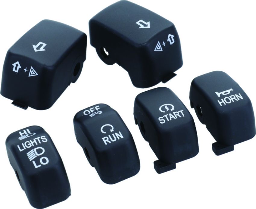 Bikers Choice 483321 96-13 Big Twin & XL Black Switch Cap Kit
