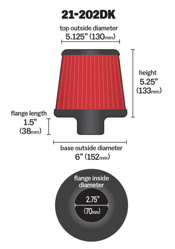 AEM 21-202DK AEM DryFlow Air Filter