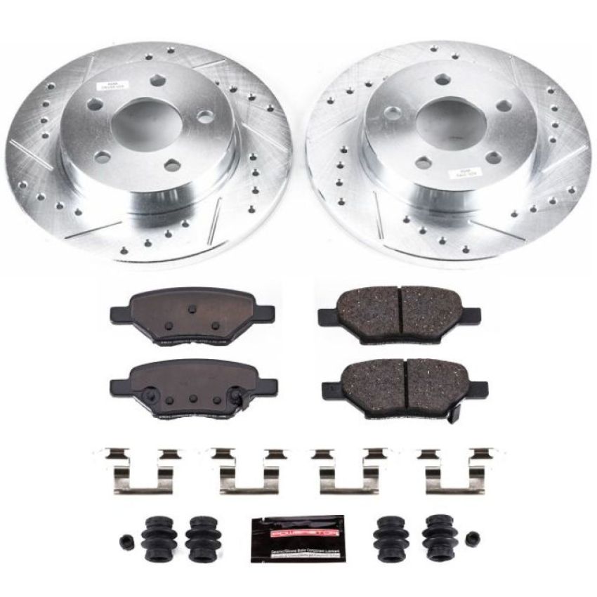 PowerStop K1616 Z23 Daily Driver Carbon-Fiber Ceramic Brake Pad and Drilled & Slotted Rotor Kit