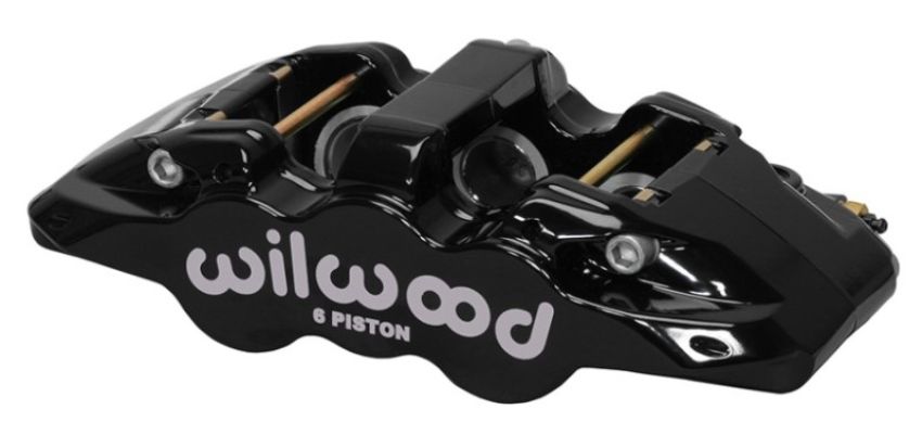 Wilwood 120-13289-BK Caliper-Aero6-R/H - Black 1.62/1.12/1.12in Pistons 1.25in Disc