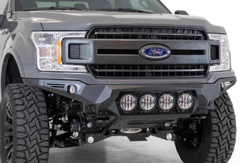Addictive Desert Designs F180014110103 18-20 Ford F-150 Bomber Front Bumper w/ 4 Rigid 360 6IN Mounts