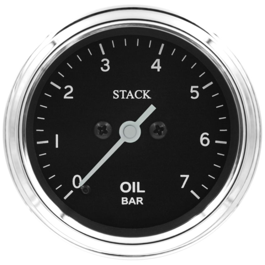 AutoMeter ST3301C Stack 52mm 0-7 Bar M10 Male Pro Stepper Motor Oil Pressure Gauge - Classic