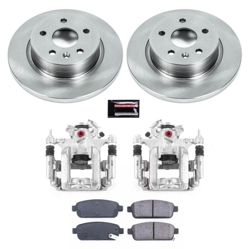 PowerStop KCOE5544 OE Stock Replacement Low-Dust Ceramic Brake Pad, Rotor and Caliper Kit