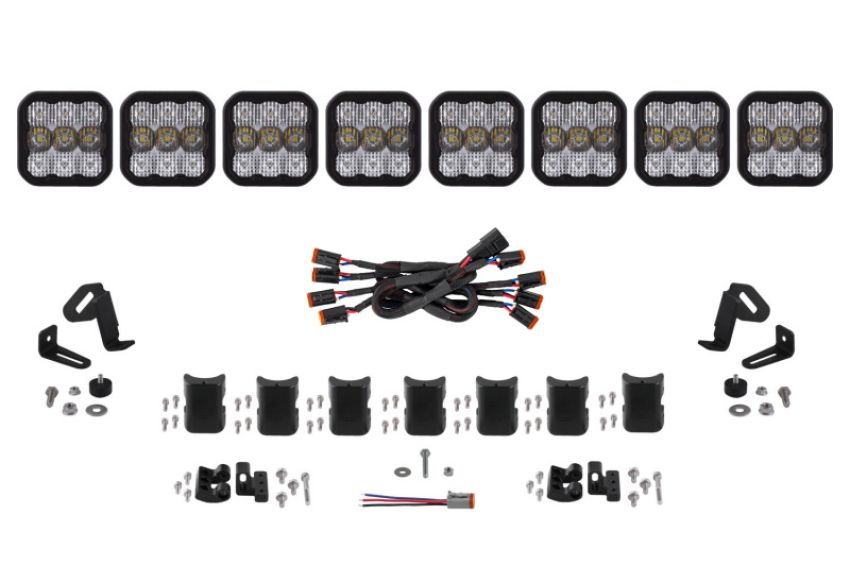 Diode Dynamics DD7248 SS5 Pro Universal CrossLink 8-Pod Lightbar - White Combo