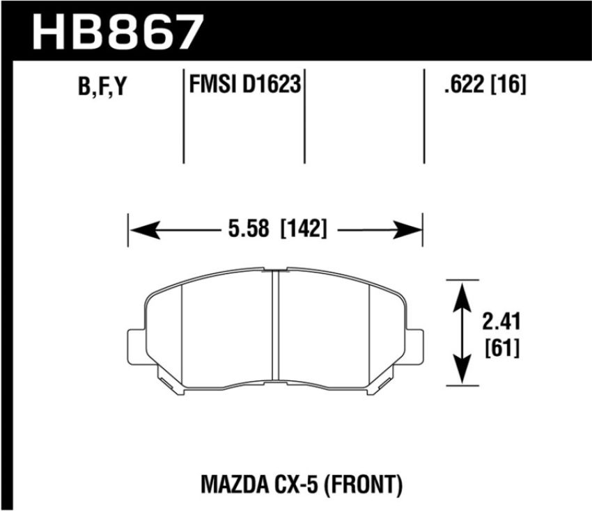 Hawk Performance HB867B.622 HPS 5.0 Disc Brake Pad