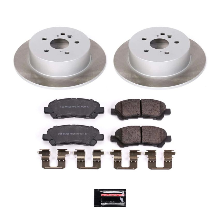 PowerStop SC4714 Semi-Coated Rotor and Low-Dust Ceramic Brake Pad Kit