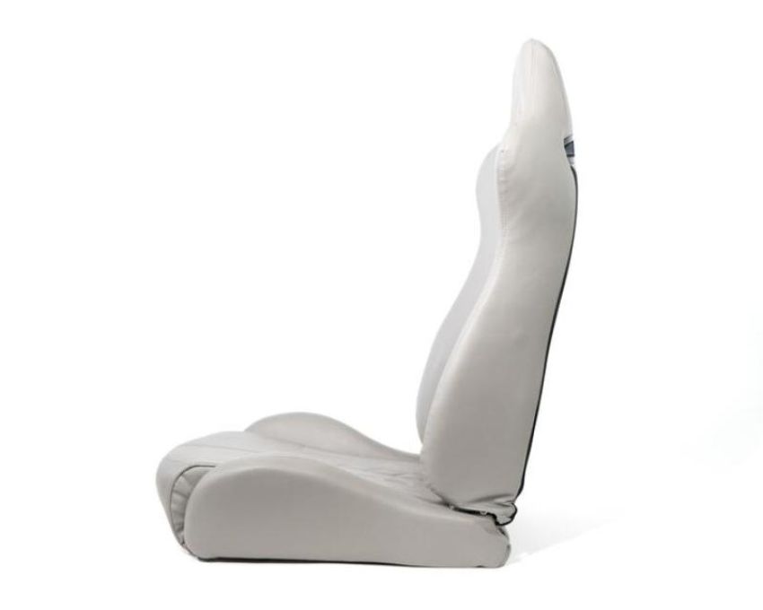 NRG RSC-810GY L/R Reclinable Sport Seats (Pair) The Arrow Grey Vinyl w/ Pressed  logo w/ Grey Stitch