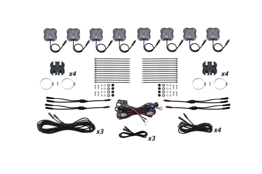 Diode Dynamics DD7753 Stage Series SXS Rock Light Installer Kit - RGBW M8 (8-pack)
