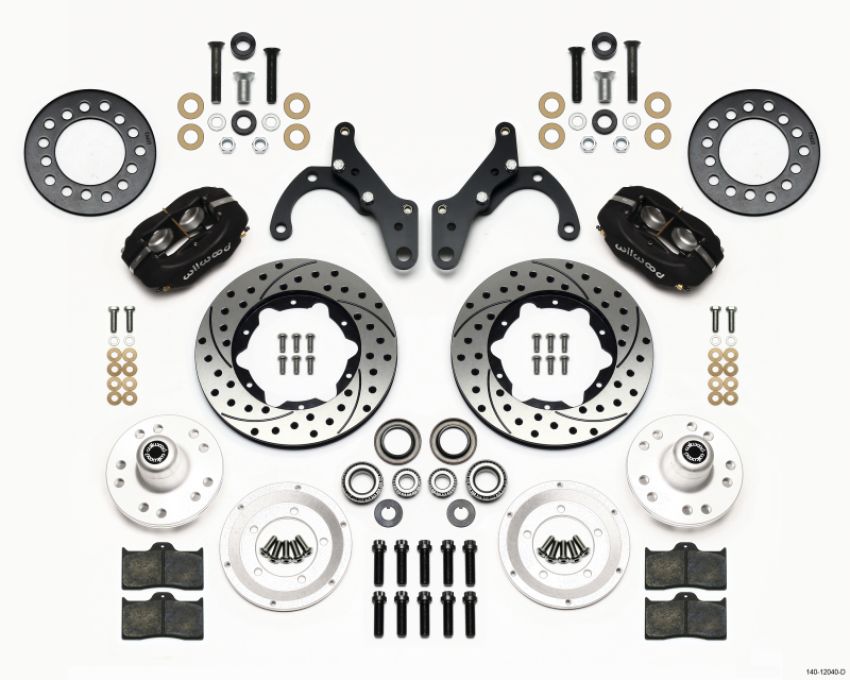 Wilwood 140-12040-D Forged Dynalite Front Kit 11.00in Drilled 69-70 Impala Drum/Disc 69-82 Vette