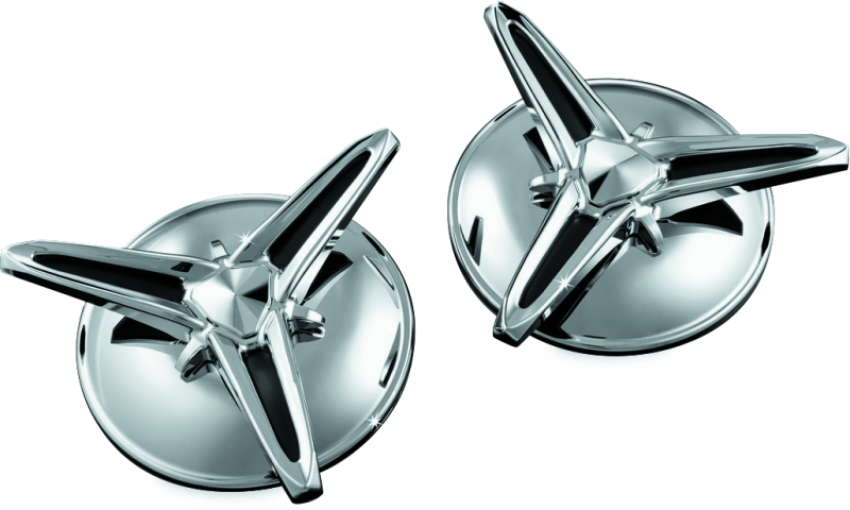 Kuryakyn 1243 Knock-Off Center Caps For Trikes Chrome