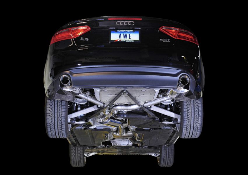 AWE Tuning 3015-32022 Audi B8 A5 2.0T Touring Edition Exhaust - Dual Outlet Polished Silver Tips