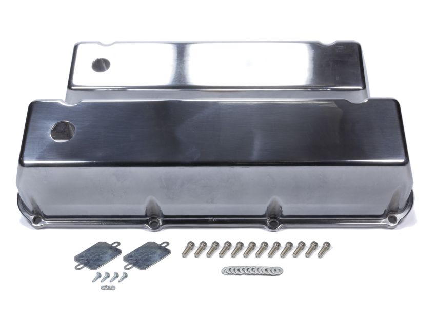 MR. GASKET MRG6873G BBF Cast Alm Valve Cover Set w/Hole Polished