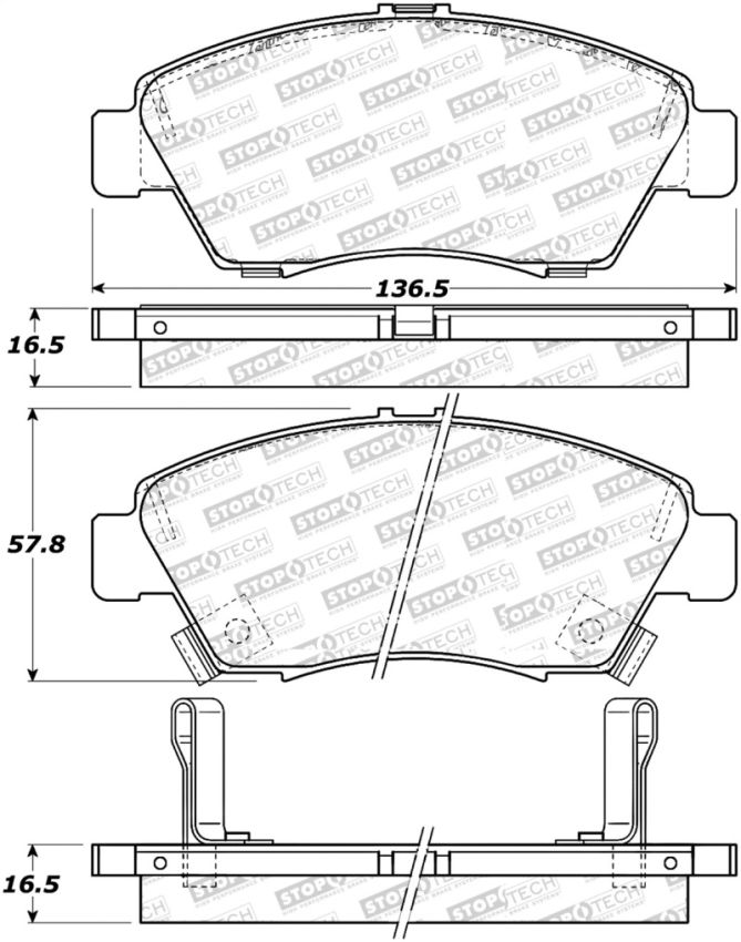 Stoptech 305.09480 Street Select Brake Pads - Rear