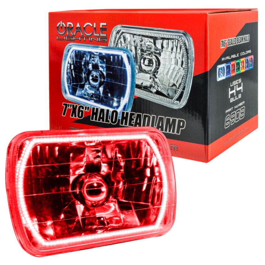 Oracle Lighting 6908-003 Pre-Installed Lights 7x6 in. Sealed Beam, Red