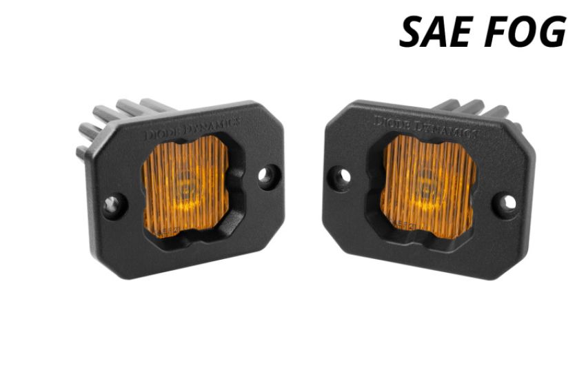 Diode Dynamics DD6851P Stage Series C1 LED Pod - Yellow SAE Fog Flush ABL (Pair)