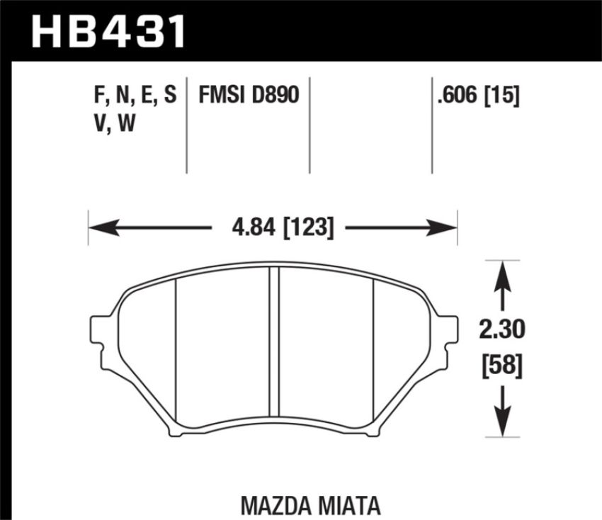 Hawk Performance HB431N.606 HP Plus Disc Brake Pad